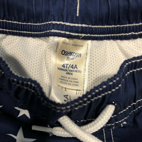 Boys Oshkosh Bathing Suit Swim Shorts & Matching Rash Guard Top In Size 4T & 5T - Picture 4 of 10
